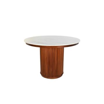 TABLE À MANGER EN MARBRE AVEC PIED EN MÉTAL 110X11 Unico