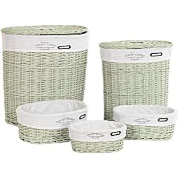 Jeu de paniers - DKD Home Decor - Standard - Polyester - Osier - Vert