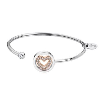 Jonc femme - Lotus - Bracelet jonc Lotus Style collection Bliss coeur bicolore - Taille/Longueur:66 cm