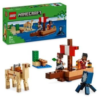 LEGO® Minecraft® 21259 Le Voyage du Bateau Pirate, Set de Construction et d'Exploration