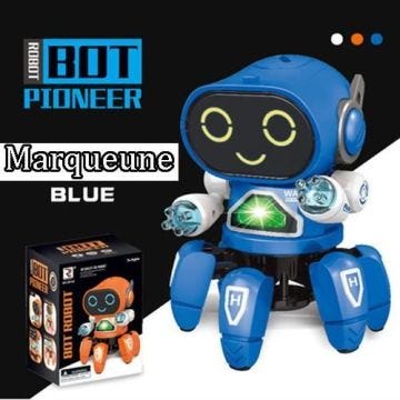 Robot hexapode électrique dansant, musique légère, jouets pour enfants garçons et filles - bleu