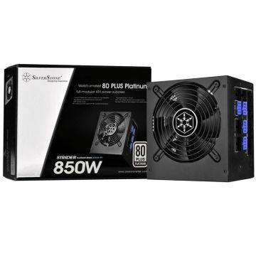 SilverStone SST-ST85F-PT - Série Strider Platinum, 850W 80 Plus Platine ATX Alimentation PC, 120mm, Câblage 100% modulaire