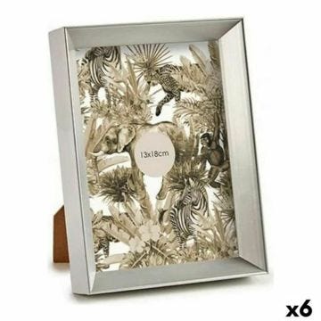 cadre photo argenté plastique verre (15,2 x 3,5 x 20,2 cm) (6 unités)