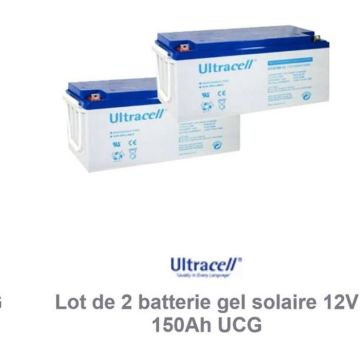 Lot de 2 batterie gel solaire 12V 150Ah UCG Ultracell