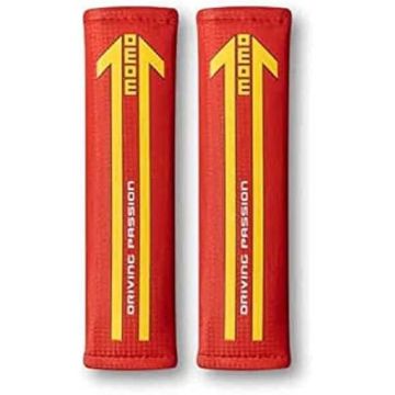 Coussins de ceinture de sécurité - MOMO - Rouge mat - Universels - Confortables - Lavables