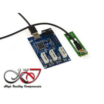 Riser convertisseur M2 M Key PCIe vers PCIe 3 ports PCIe 1x - Exploitable en Minage Bitcoin