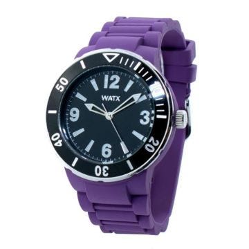 WATCH WATX PLASTIC BLACK PURPLE UNISEX - MEN and WOMEN RWA1300-C1520