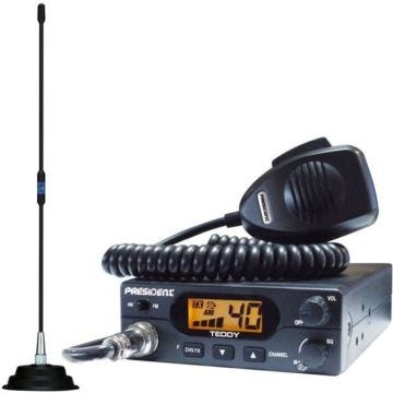 CB radio - PRESIDENT - TEDDY ASC - 40 canaux AM/FM - Squelch manuel et ASC