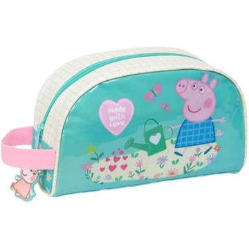 Trousse de Toilette - SAFTA - Peppa Pig Pretty Flowers - Souple - Zippée - Rose