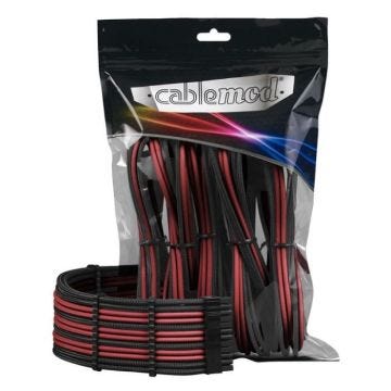 Câble d'extension - CableMod - PRO ModMesh - Noir/Rouge - Alimentation - Technologie ModMesh
