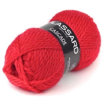 Pelote de laine Cascade 09 Rouge - Plassard - Grosse pelote - Acrylique - Laine - Alpaga