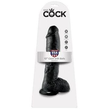 Gode - FAUTE DE BITE KING - 10 BALLES - Réaliste - Noir - PVC sans phtalate
