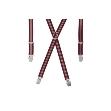 GASPARD Bretelles Homme Fines - Fabrication artisanale en FRANCE - Parallèle bordeaux et bleu - Taille ajustable jusqu'à 130 cm