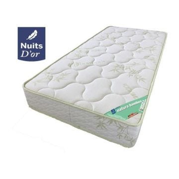 Natura Bamboo Matelas Ferme Densité 35 Kg/m3 - 21 Cm + Oreiller à Mémoire de Forme (100x200)