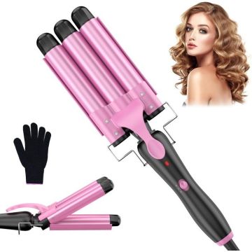Fer à friser - Professionnel - 25 mm - Céramique tourmaline - Réglage 2 niveaux - Chauffage rapide