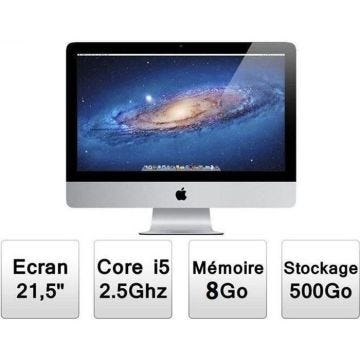 Apple iMac 21,5" Mi 2011 reconditionné - CPU Intel Core i5 2,5 Ghz - RAM 8 Go - HDD 500 Go- OS X SIERRA -livré sans clavier souris