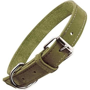 Collier - GLORIA - Nubuck - Vert - Ajustable - Anneau en D