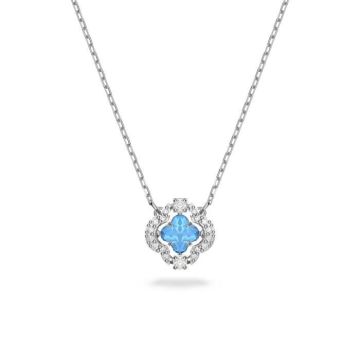 Collier femme - SWAROVSKI - Collier Swarovski Sparkling Dance argenté bleu - Couleur de la matière:Blanc