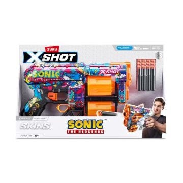 Lanceur de fléchettes - ZURU - X-SHOT Dread SONIC - Canons rotatifs doubles - Capacité 12 fléchettes - Portée 27 m