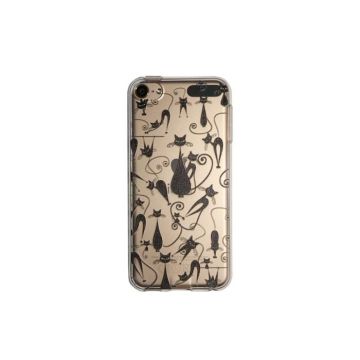 Verre Trempé + Coque Gel imprimée pour Apple iPod touch 5 (Chats Noirs)