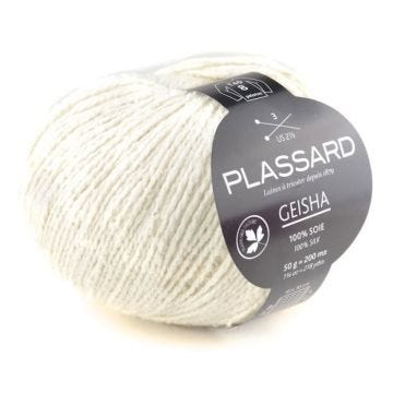 Fil d'été - PLASSARD - Geisha 02 - 100% soie - Couleur Blanc - Aiguille N°4