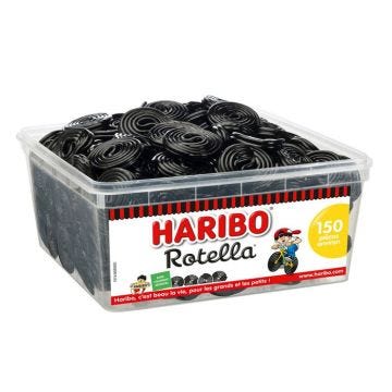 Boite de 150 Rotella de la marque Haribo. Promotion HARIBO Achetez 5 boîtes de votre choix la 6ème est gratuite !! Pour