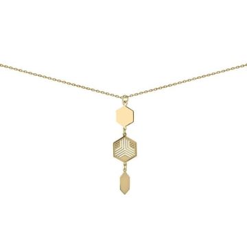 Collier - BRILLAXIS - Collier or jaune 18 carats 3 motifs géometriques - Couleur de la matière:Jaune Taille/Longueur:45 cm