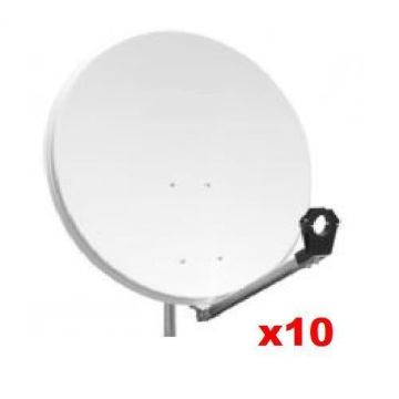 Lot de 10 Paraboles Acier 60cm + 10 LNB HDME