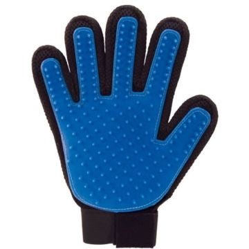 2 Pcs True Touch deShedding Gant doux et efficace Toilettage de chien (Bleu)