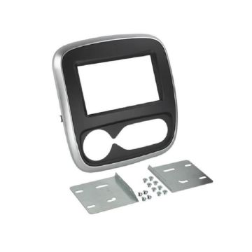 Kit support Autoradio compatible avec Renault Opel Fiat - Noir argent