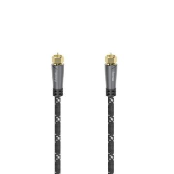 Câble de raccord SAT, f. mâle F - f. mâle F, métal, doré, 1,5 m, 120dB