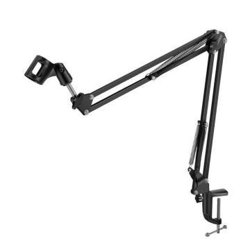Support Microphone Bras de Suspension Articulé Fixation Bureau Pliable LinQ Noir