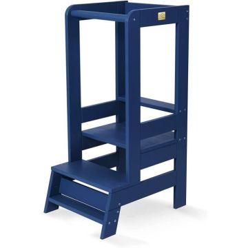 Meowbaby Tour d'apprentissage pour enfants 90x51 cm Bleu | Réglable en hauteur sur 3 niveaux | Tabouret Montessori pour enfants
