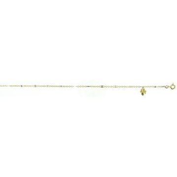 Chaine de cheville or jaue 18 carats pampille coeur