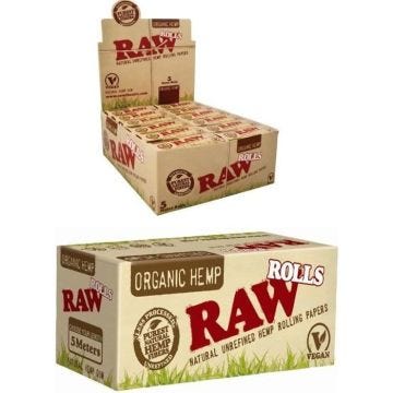 RAW Rolls CHANVRE Feuilles à Rouler Lot de 10 Rouleaux (Roll's Slim Organic)