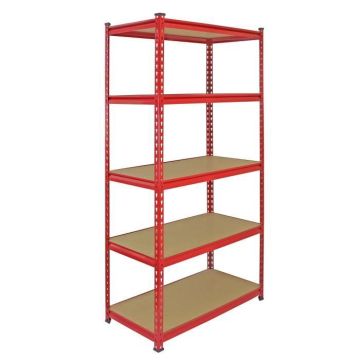 5 Rayonnages Z-Rax Rouges 90cm x 183cm x 45cm