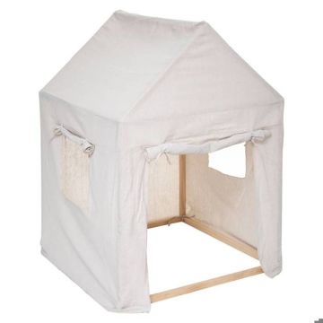 Cabane enfant - structure pin - toile coton H116 cm - Beige - Atmosphera createur d'interieur