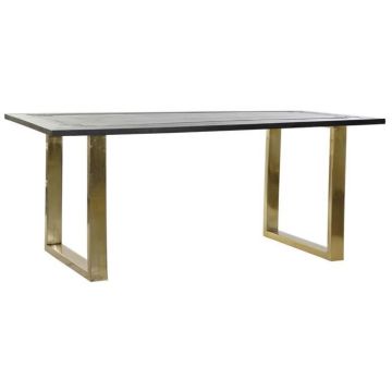 Table de salle à manger - Marque inconnue - Bois de manguier et métal - 180 x 89 x 75 cm - Blanc
