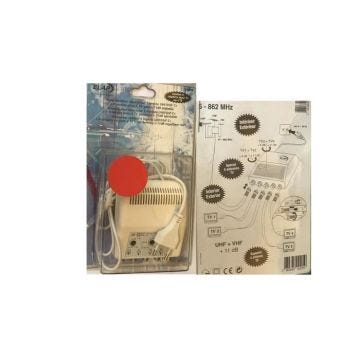 AMPLIFICATEUR REPARTITEUR 1 ENTREE UHF/VHF C+ 4 SORTIES POUR 4 TV GAIN + 11DB REGLABLE REF 372004 ELAP HDME