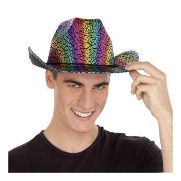 Chapeau Cowboy Animal Print Arc-en-Ciel