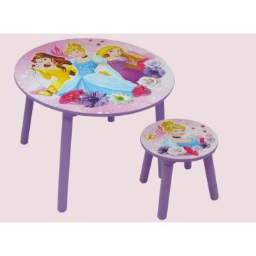 Ensemble Table et 1 tabouret en bois Disney Princesses