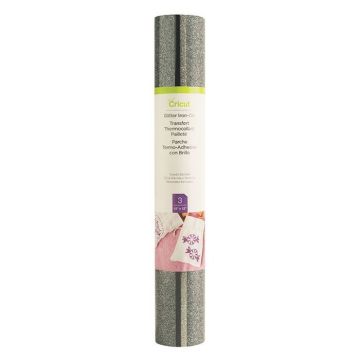 3 feuilles de flex thermocollant gris clair, gris foncé, noir pailleté 30,5 x 30,5 cm - Cricut