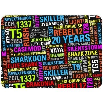 Tapis de souris SHARKOON 20 YEARS - Noir - Tissu - 30 cm x 25 cm
