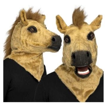 Déguisement - Disfrazzes - Masque de Chéval avec mouvement de mandibule - Mixte - Multicolore - Adulte