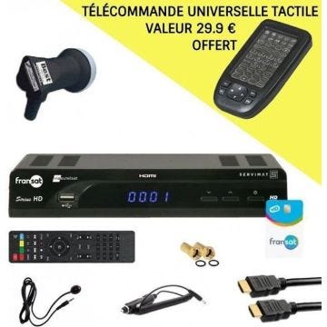 OFFRE EXCEPTIONNELLE : SERVIMAT SIRIUS III RÉCEPTEUR SATELLITE HD + CARTE FRANSAT + CÂBLE HDMI + CÂBLE 12V + DÉPORT IR + LNB SINGLE