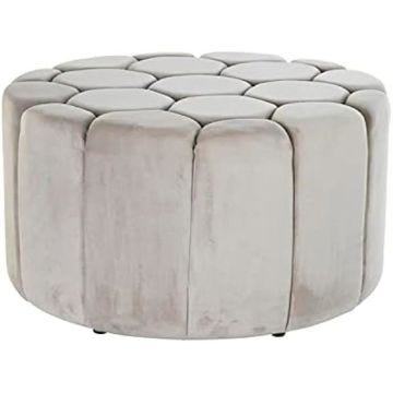 Repose-Pieds - DKD Home Decor - Standard - Beige - Polyester - Bois MDF