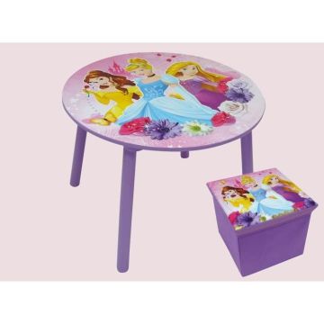 Ensemble Table et tabouret de rangement Disney Princesses