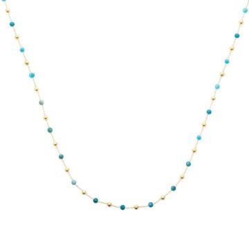 Collier - Brillaxis - Collier Brillaxis perles fantaisis plaqué or et bleu - Couleur de la matière:Jaune Taille/Longueur:50 cm
