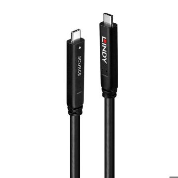 LINDY Câble USB 3.2 Gen2 Type C hybride DP 1.4 4K 144Hz PD 60W - 10m