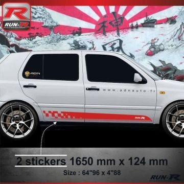 017R Sticker SPORT pour VOLKSWAGEN GOLF 3 - Aufkleber adesivi - Rouge